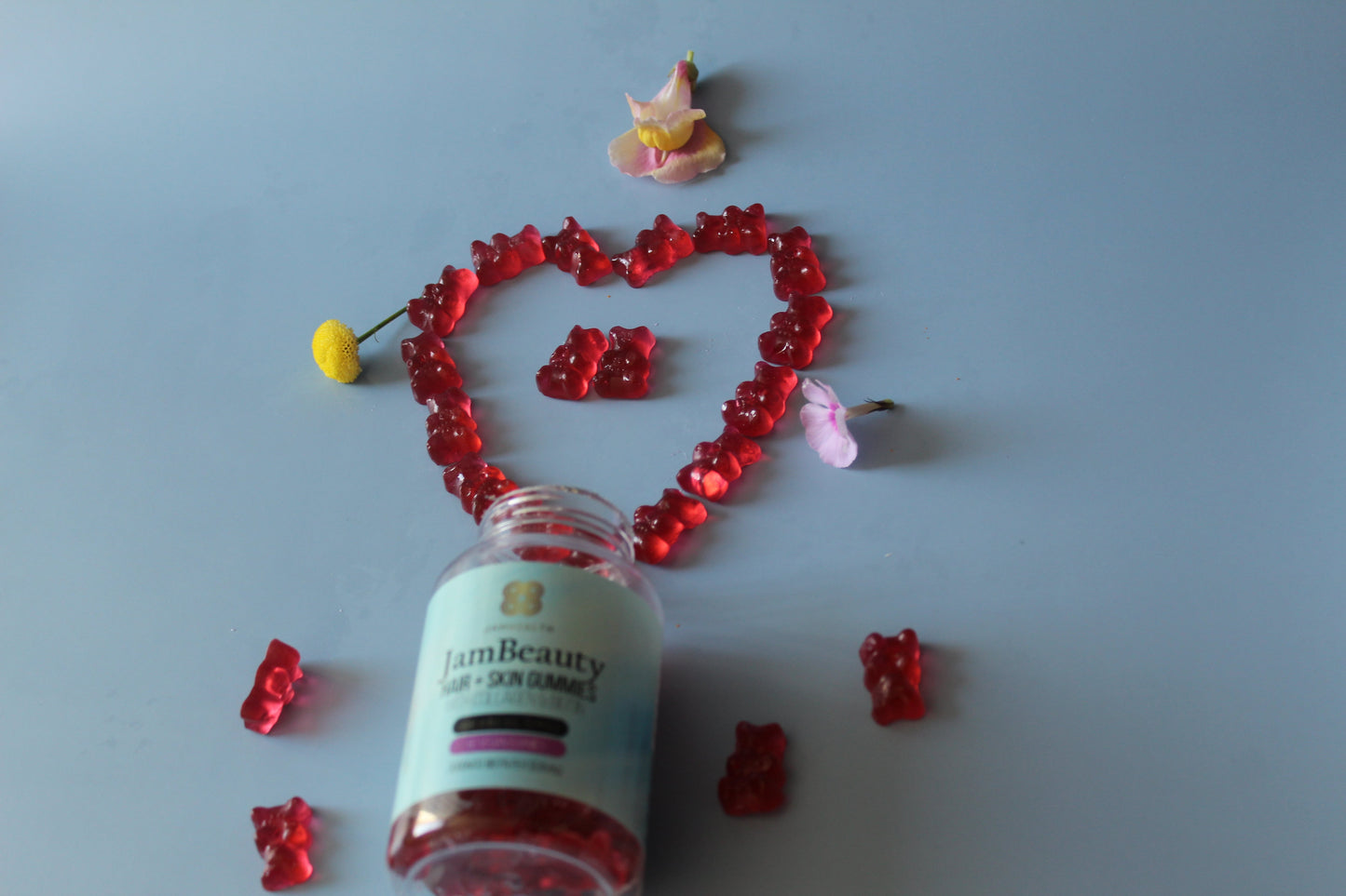 Haarvitamines met bosbessen smaak - gummies voor huid, haar & nagels.