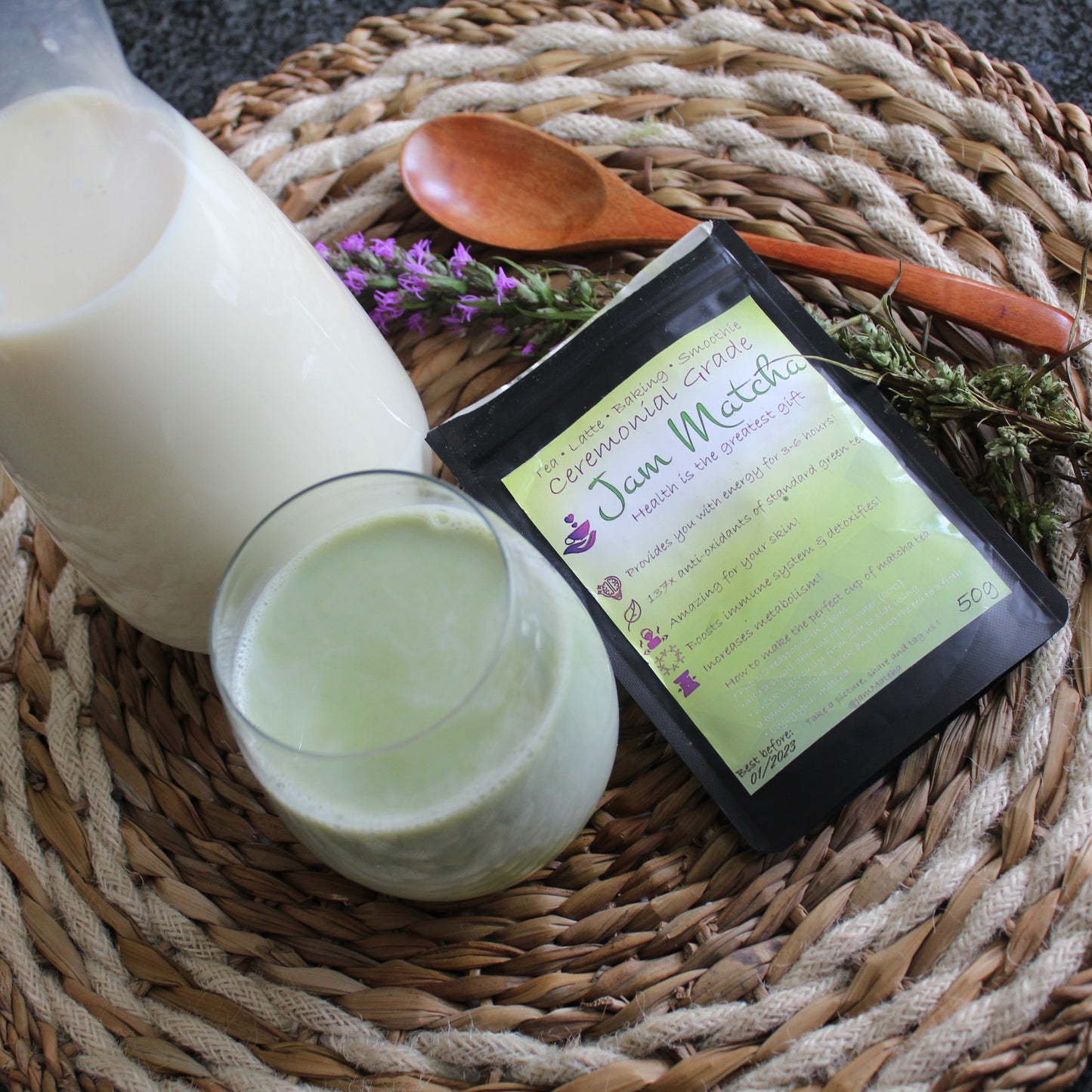 Biologische Matcha Poeder - Sealverpakking 50g - Ceremonial grade matcha thee - JamMatcha - Jam Health